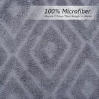 Large Microfiber Bath Towels Set of 2, 30" x 60", Oversized, Soft, Super Absorbent,Fast Drying, Perfect for Shower, Sauna,Gym, Sports,Travel, Fitness, Yoga - Grey Diamond Pattern