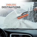 31" to 37” Extendable Snow Brush for Car and Ice Scrapers for Car Windshield, 360° Rotation Brush Head Snow Broom for Truck and SUVs with Ergonomic Foam Grip