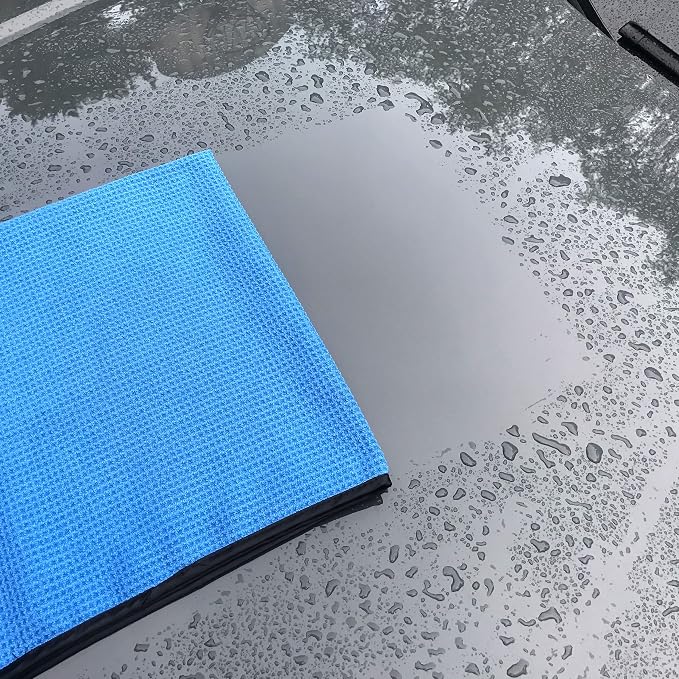 Elite Microfiber Drying Towel (25x36, 2 Pack, Waffle, Blue)