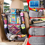 Backseat Car Organizer, Kick Mats Back Seat Protector with Touch Screen Tablet Holder, Organizer for Kids, Travel Accessories, Mat 9 Storage Pockets 2 Pack
