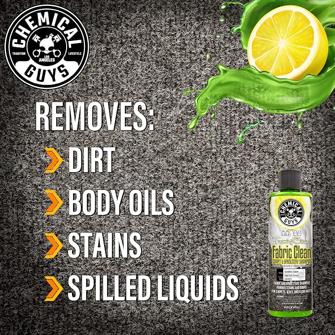 Foaming Citrus Fabric Clean, Carpet and Upholstery Cleaner - Car Carpet Cleaner for Seats, and Floor Mats, Safe for Home, Office & More, Citrus Scent - 16 oz