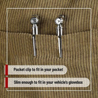 Pencil Tire Pressure Gauge, 2 Pack, 10-75 PSI, Stainless Steel Body | Metal Made Nozzle, Rust and Corrosion Resistant, Pencil Air Pressure Gauge for Tires, 3 Measurements for Cars, Bikes