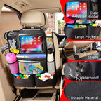 Backseat Car Organizer, Kick Mats Back Seat Protector with Touch Screen Tablet Holder, Back Seat Organizer for Kids with 9 Storage Pockets, Travel Accessories (2 Pack, Deep Pink)