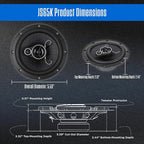 APEX JS65K 6.5" 3-Way Aramid Fiber Car Speakers Pair 250W Peak | 15mm PEI dome tweeters, premium aramid fiber cones, 60W RMS power, punchy bass & clear vocals, fits standard 6.5-inch cutouts