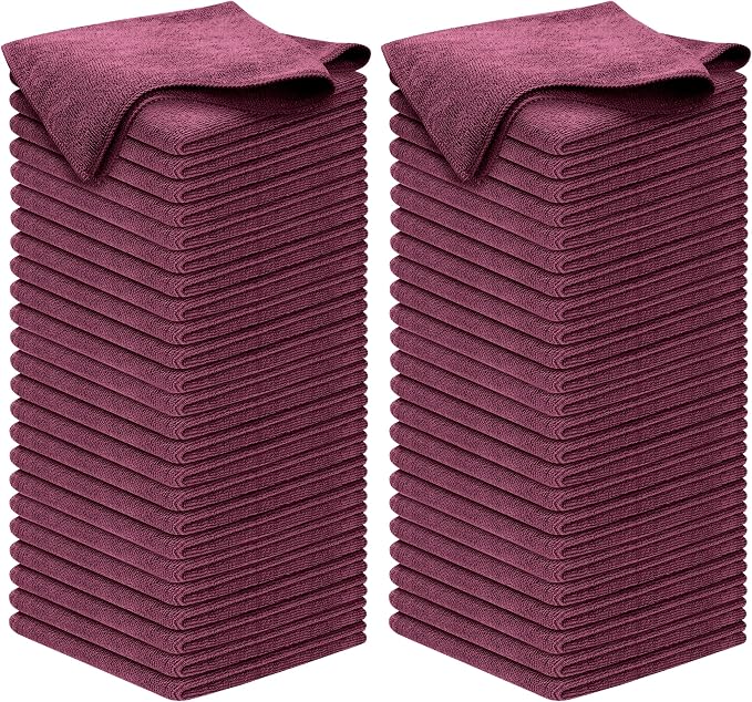 Premium 300GSM Microfiber Cleaning Cloth - 12.5"x12.5" High Performance - 1200 Washes, Ultra Absorbent Microfiber Towels for Cars Undercarriage, Rims & Engine Bay Cleaning - Microfiber Cloth