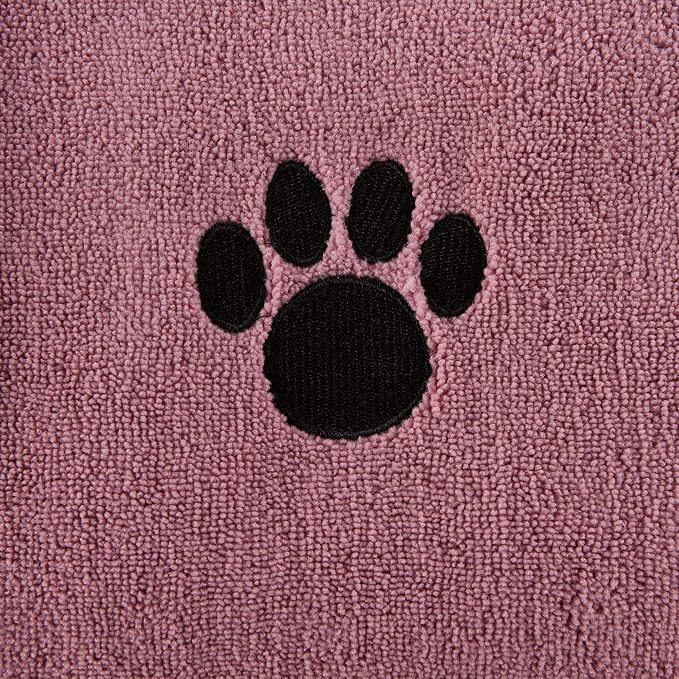 Pet Grooming Towel Collection Absorbent Microfiber X-Large, 41x23.5", Embroidered Rose