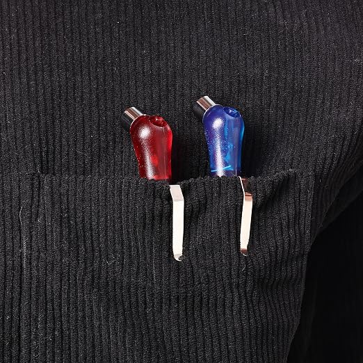 Pencil Tire Pressure Gauge, 2 Pack Blue & Red, 10-75 PSI