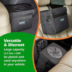 Collapsible Car Trash Can with 20 Bags - Leakproof, Black, Medium