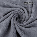 Bath Towels 4 Pack, Oversized Microfiber Bath Towels for Adult Men Women, 30" x 60", Large, Soft and Super Absorption Multipurpose for Bath, Beach, Pool, Sport - Grey Floral Pattern