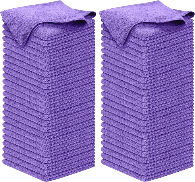 Premium 300GSM Microfiber Cleaning Cloth - 12.5"x12.5" High Performance - 1200 Washes, Ultra Absorbent Microfiber Towels for Cars Undercarriage, Rims & Engine Bay Cleaning - Microfiber Cloth