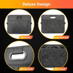 Multi Compartments Collapsible Car Trunk Organizer, 600D Waterproof Oxford Polyester 50L Car Storage with Adjustable Strap & Anti-slip Bottom, for SUV, Truck, Black New