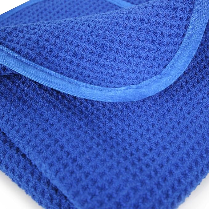 MIC_708_1 Waffle Weave Towel for Home & Auto Glass, Windows, Mirrors & More, Blue (24 in. x 16 in.)